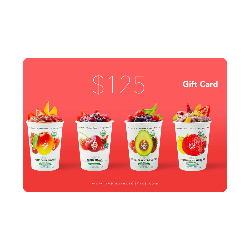 LiveMore Organics Holiday Gift Card